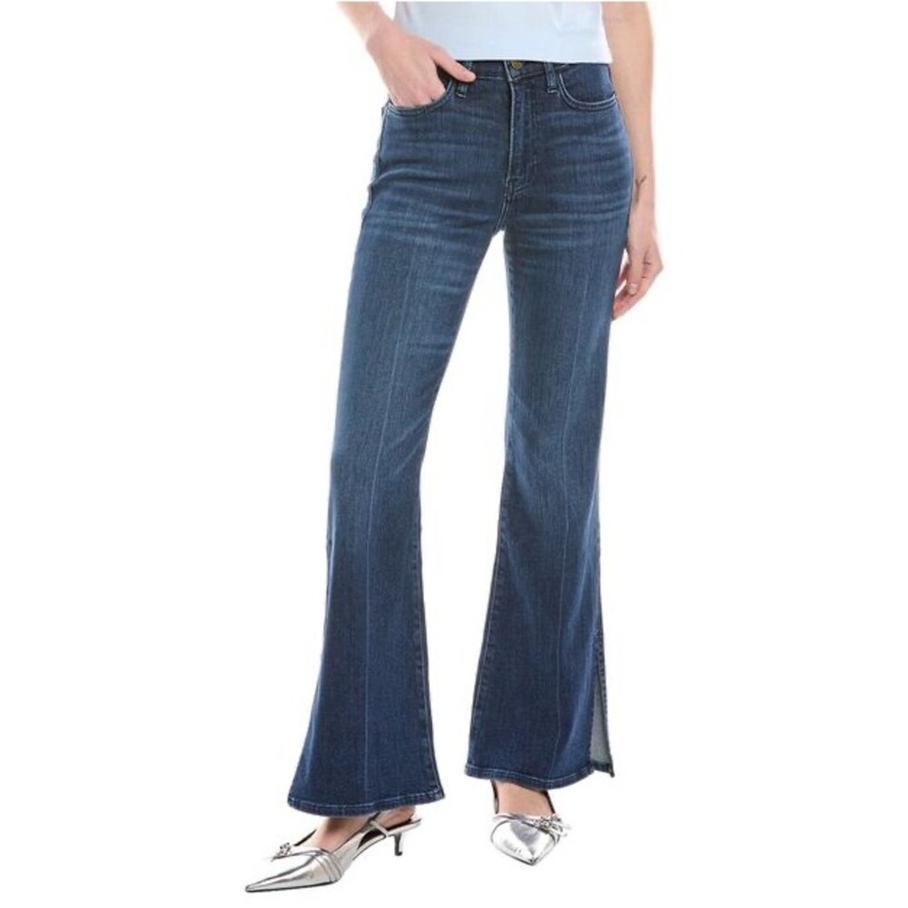 Frame Le Easy Flare Calvin Side Slit Jeans SZ 26 2 Medium Wash